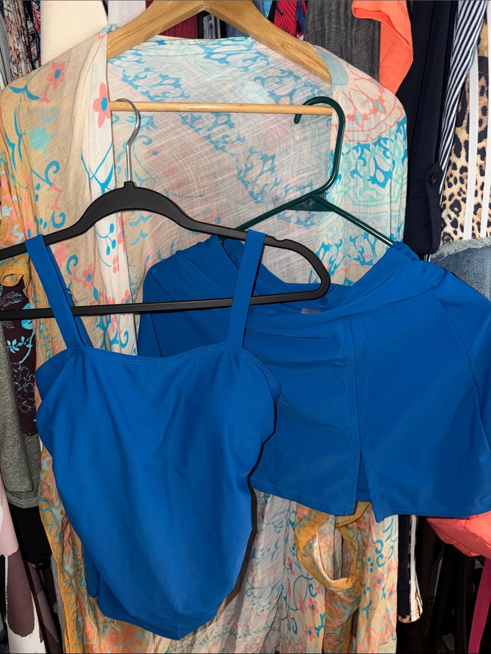 Small New Teal Women's Tankini Top and Skirt Set - Cupshe.
